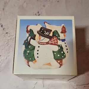 🌟3/$25🌟 Vintage Festive Snowman Candle Votive Holder